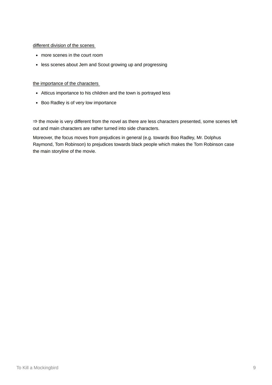 To Kill a Mockingbird
Characters
Scout/her family/friends
Scout
• protagonist
.
.
Real name: Jean Louise
About 8/9 years old
Goes to school