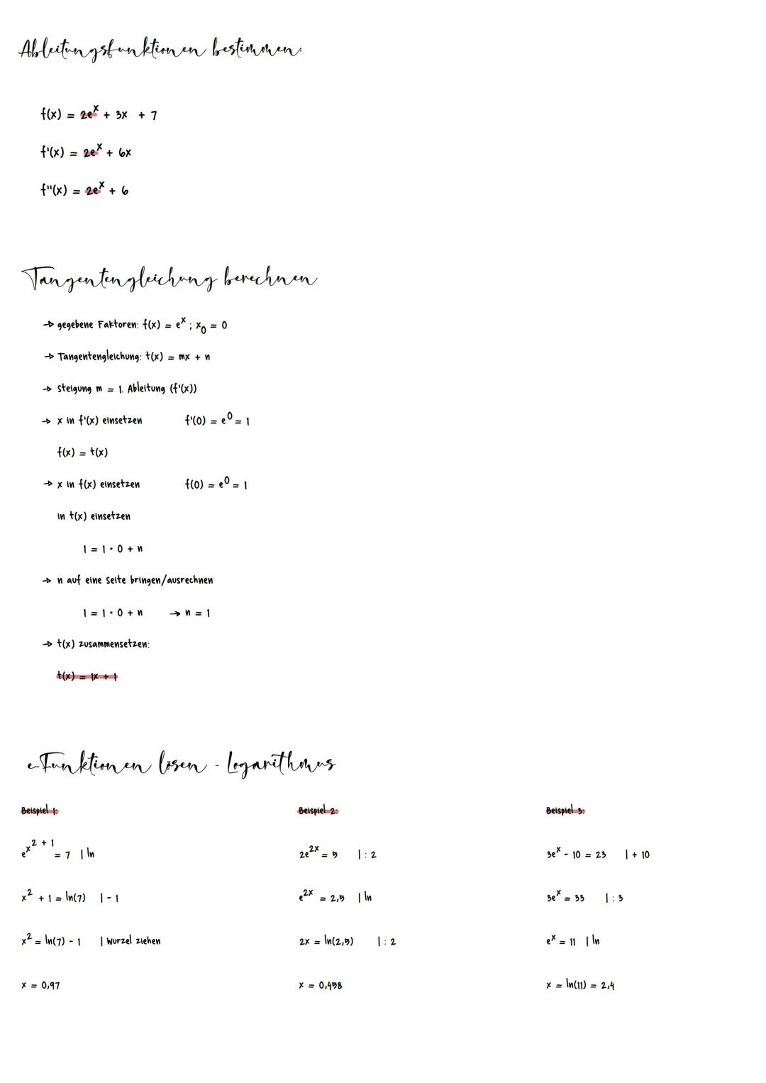 # Natarliche Exponentialfunktionen
$f(x)=e^x$
→e = 2,7 (Eulersche Zahl)
Eigenschaften:
y-Achsenabschnitt bei (011)
→ monoton steigend
