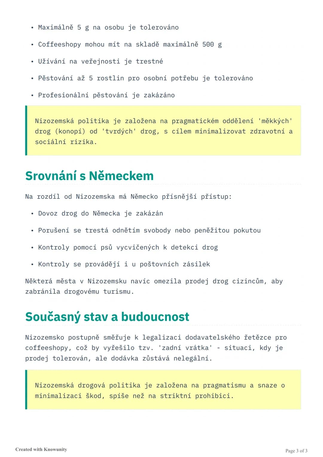 # Drogová politika v Nizozemsku
Přehled nizozemského přístupu k drogám, systému coffeeshopů a srovnání
s jinými evropskými zeměmi.
## Úvod