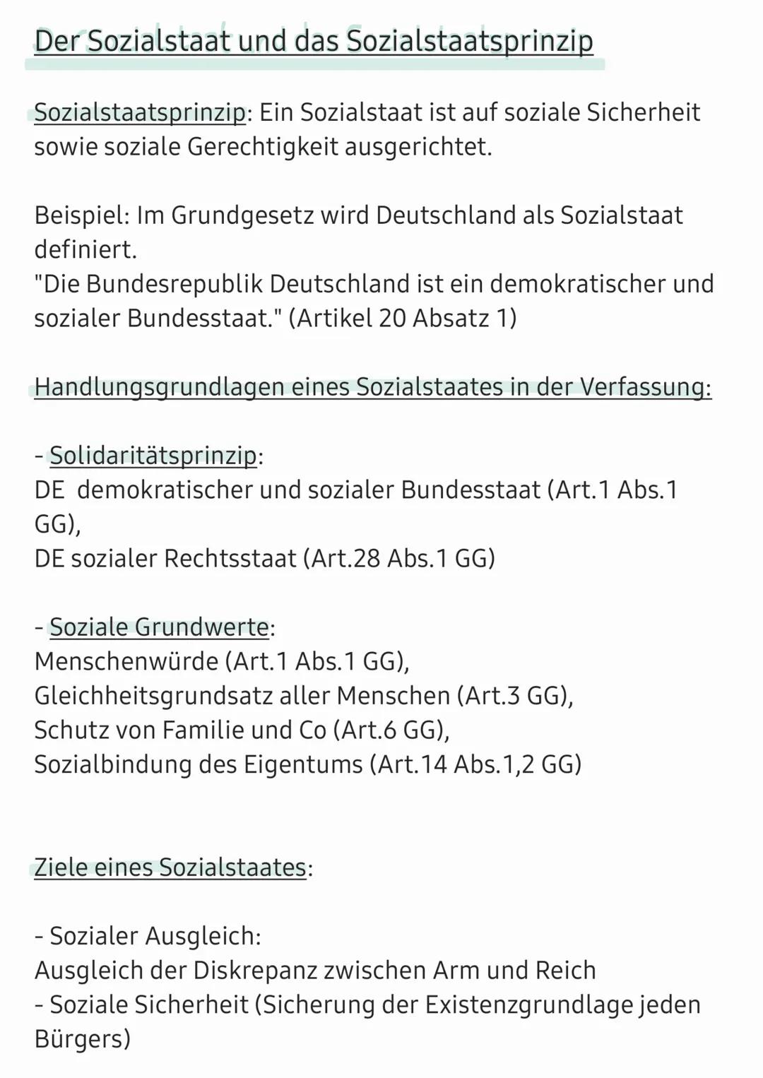 # Der Sozialstaat und das Sozialstaatsprinzip
Sozialstaatsprinzip: Ein Sozialstaat ist auf soziale Sicherheit
sowie soziale Gerechtigkeit a