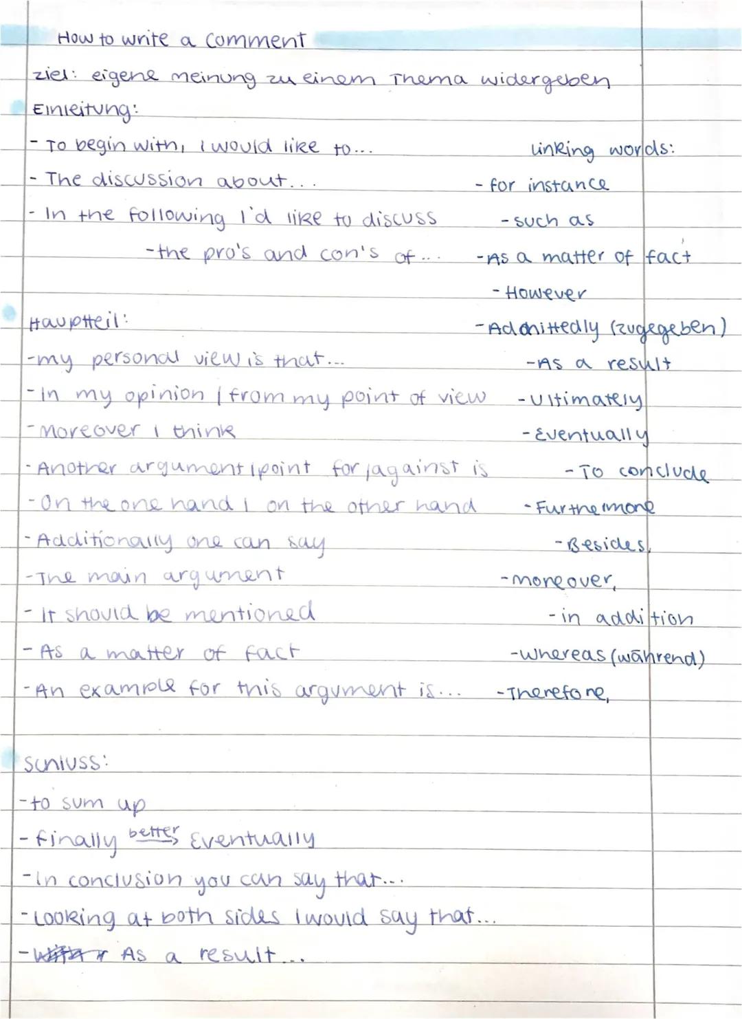 How to Write a comment