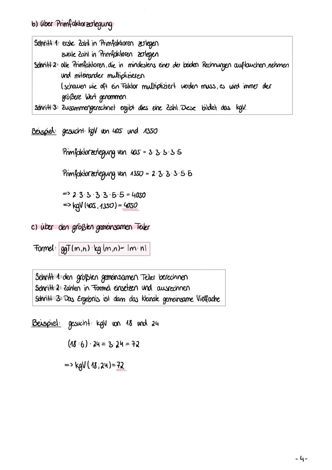 Ausarbeitung: kgV und ggT
1. größler gemeinsamer Teiler (ggT)
1.1 Definition
Der größte gemeinsame Teiler (=ggT) zweier natürlicher Zahlen i