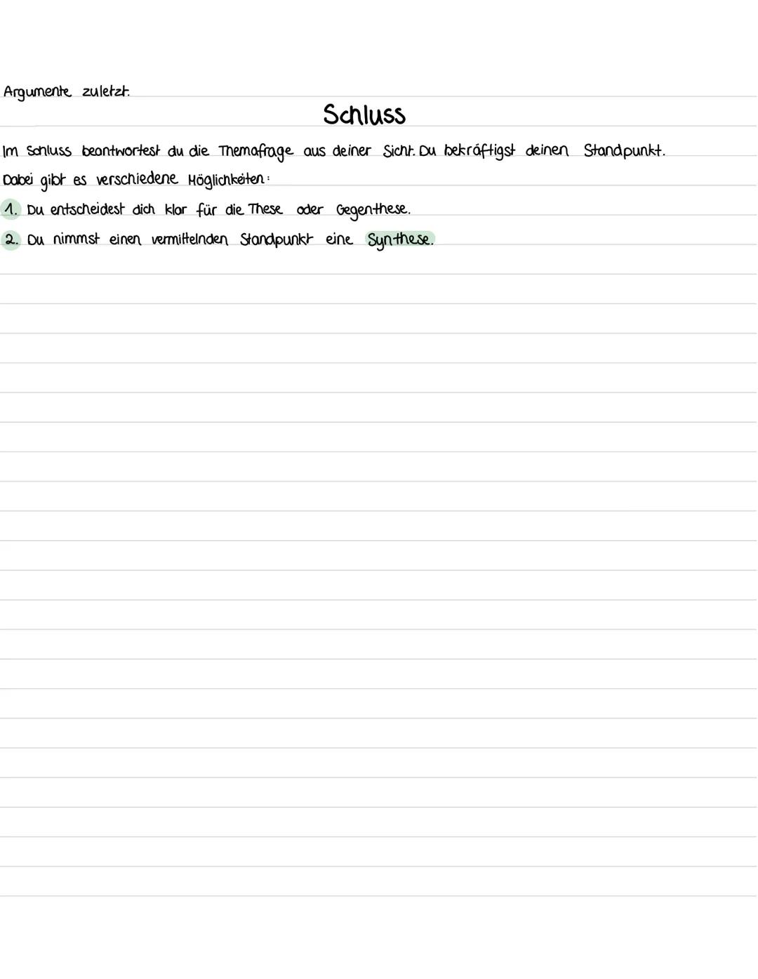 Aufbau
Dialektische Erörterung
Einleitung
Die Einleitung soll Interesse für die Fragestellung wecken und auf das Thema einstimmen. Sie ist m