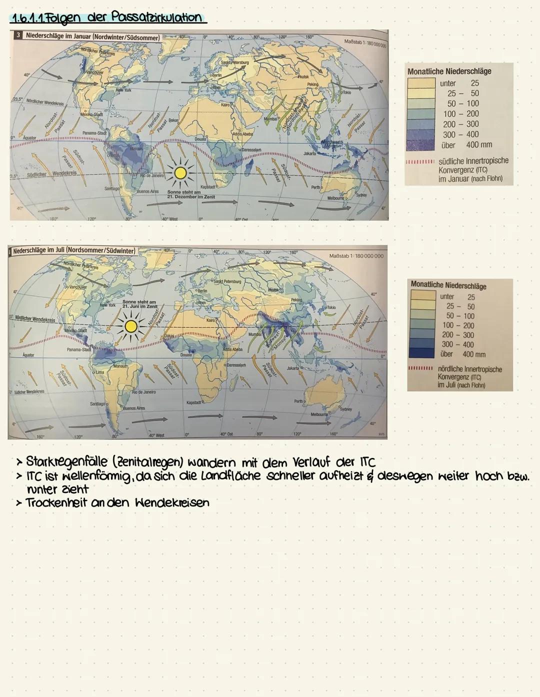 1.6. Passat- & Monsunzirkulation
1.6.1.Die Passatzirkulation
km
16
14
12
10
H
30⁰ N
21.6.
Antipassat (Westwind))
gbsinkende
Luftmassen des
U
