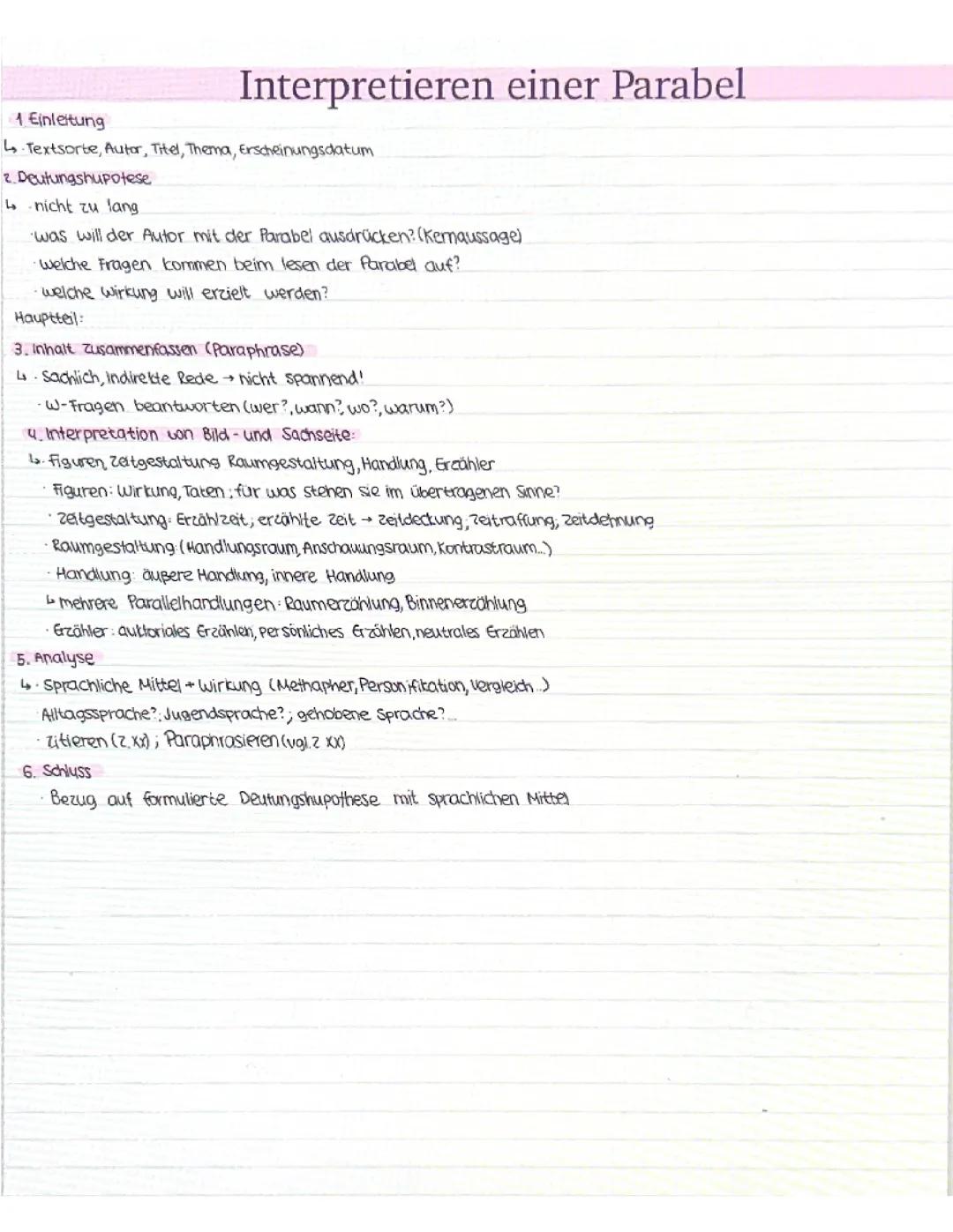 Interpretation einer Parabel