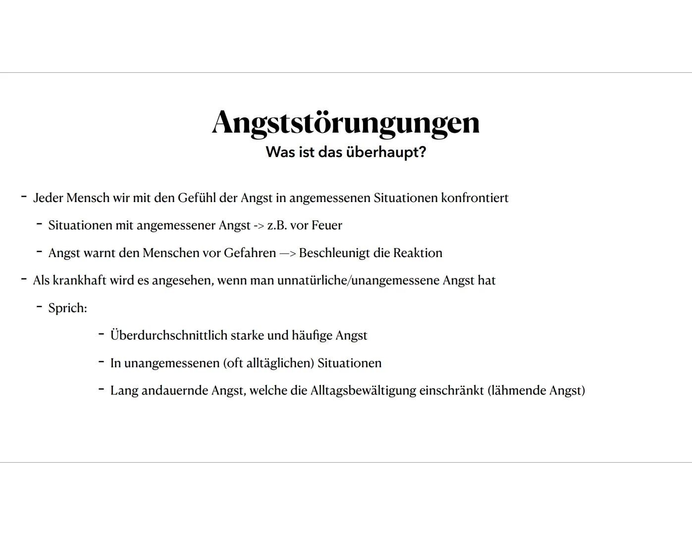 Angststörungen
Gruppe:
Präsentiert am Gliederung
Zum Thema: Angststörungen
1. Vorstellung des Themas
1.1 Was ist eine Angststörung überhaupt