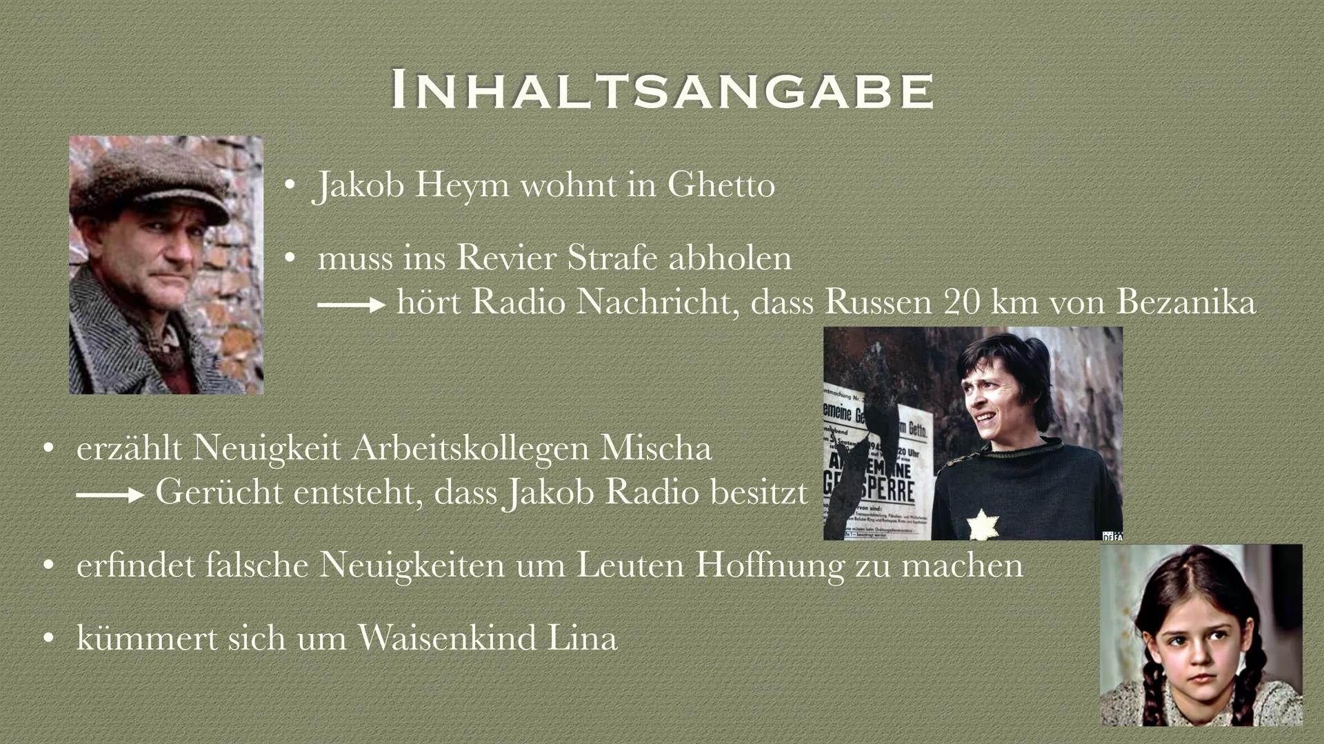 JAKOB DER LÜGNER
JUREK BECKER INHALTSVERZEICHNIS
1 Biographie
2 Epoche
3 Inhaltsangabe
4 Figurenkonstellation
5 Charakterisierung
6 Besonder