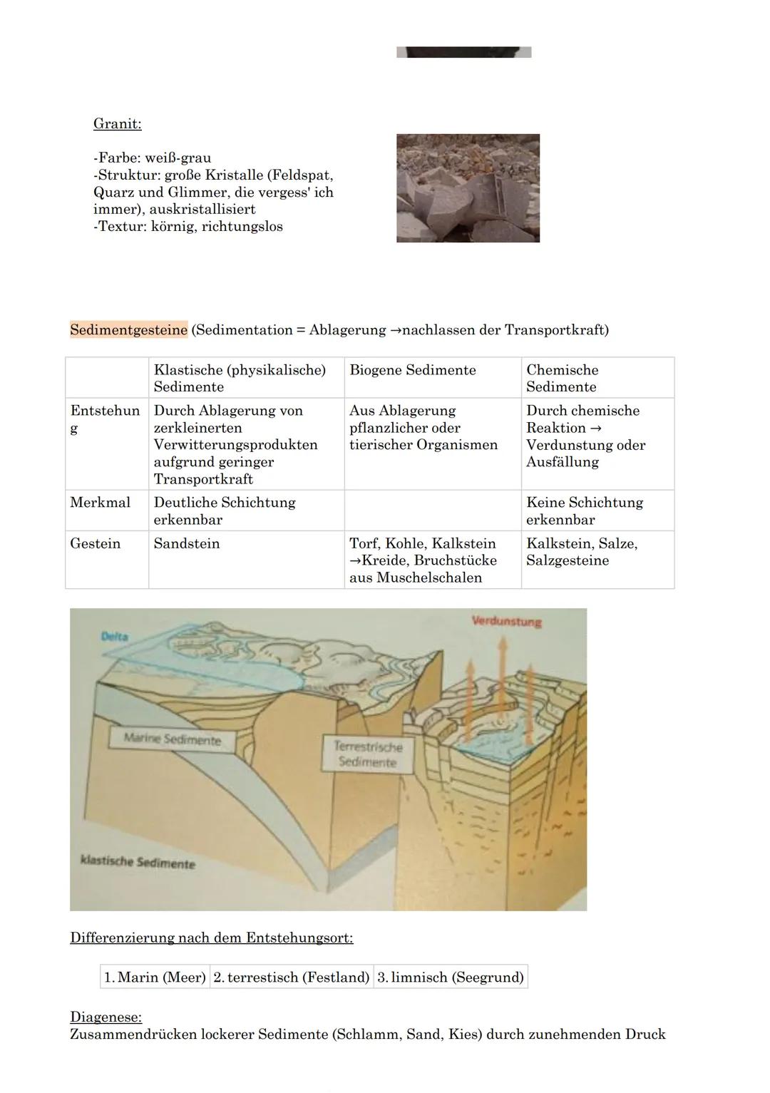 Gesteine und ihre Entstehung
Gesteine: relativ stationäre geologische Körper der Lithosphäre aus mehreren Mineralien bestehend
Mineralien: s