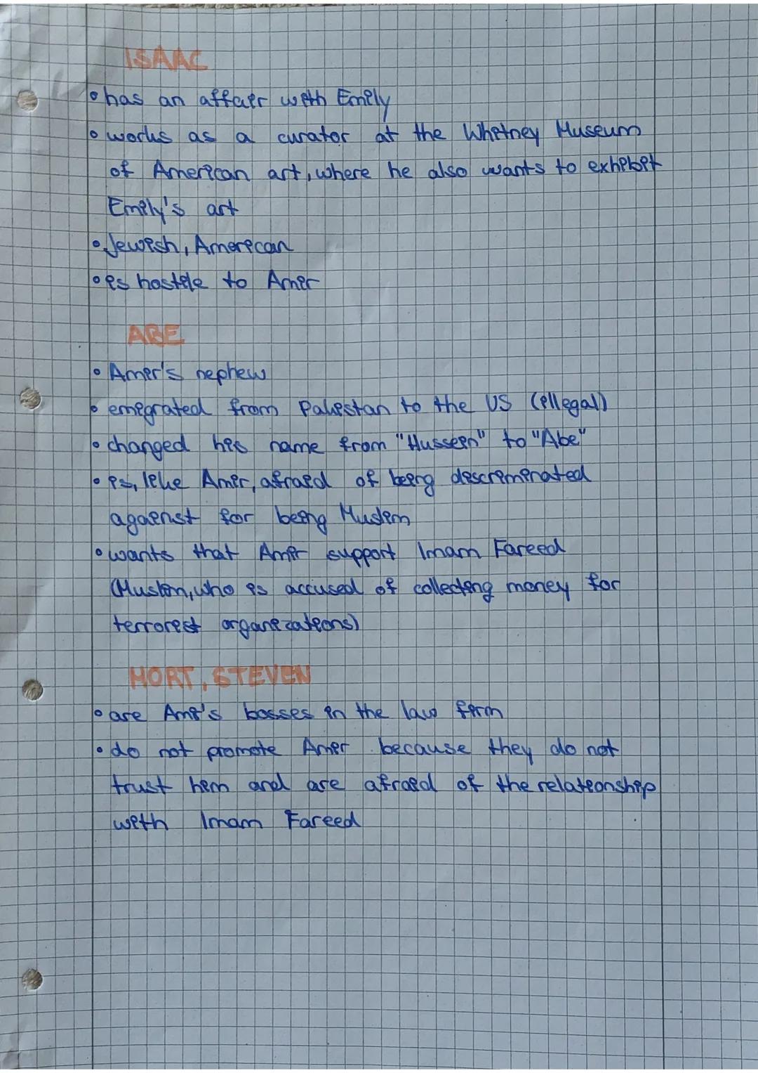 • son of Pakistane immigrants
American-born Muslim
0
Characters
• doesn't believe in hes
own religion
• es assemelated and has lost his cult