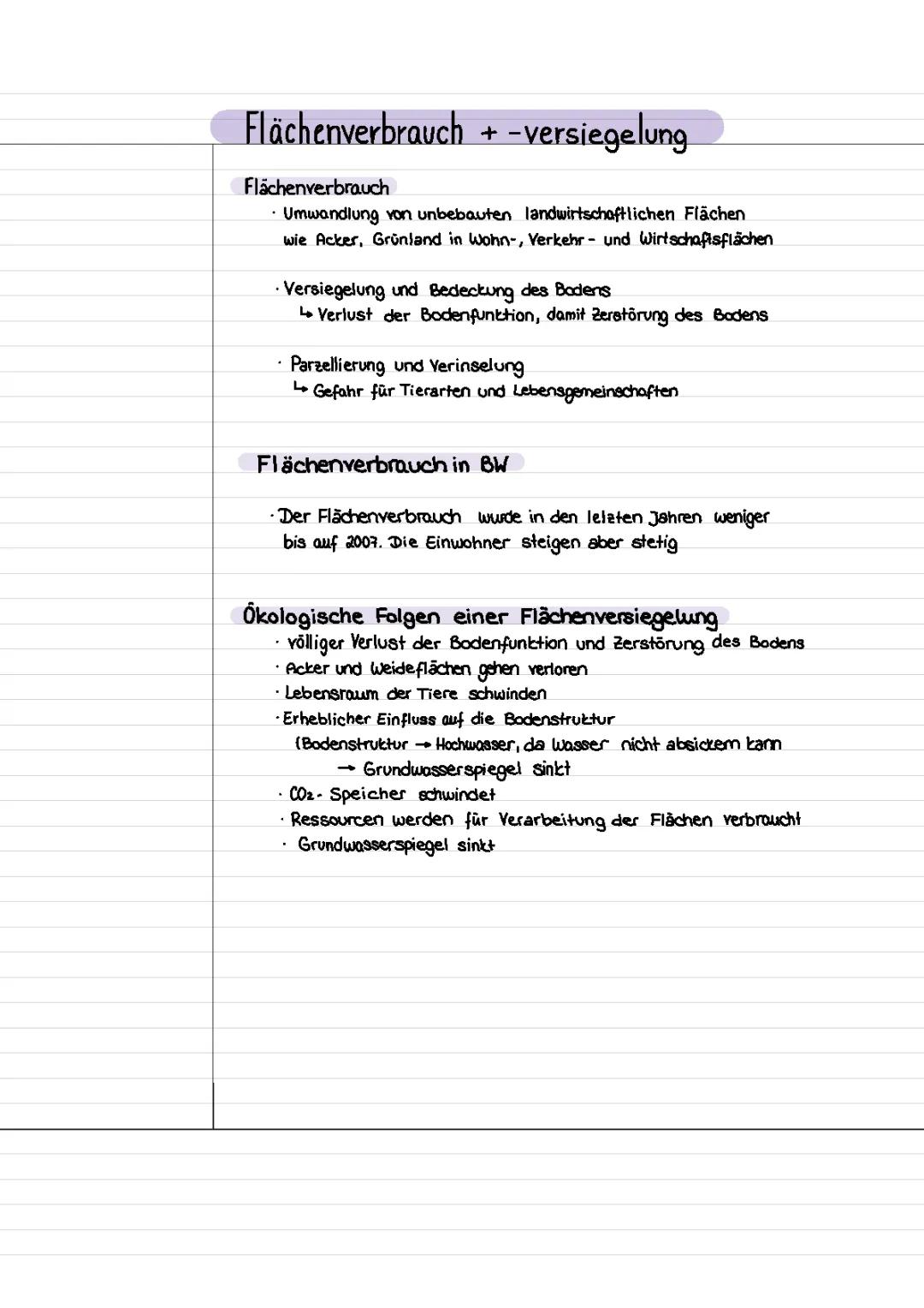 Flächenverbrauch und Flöchenversiegelung