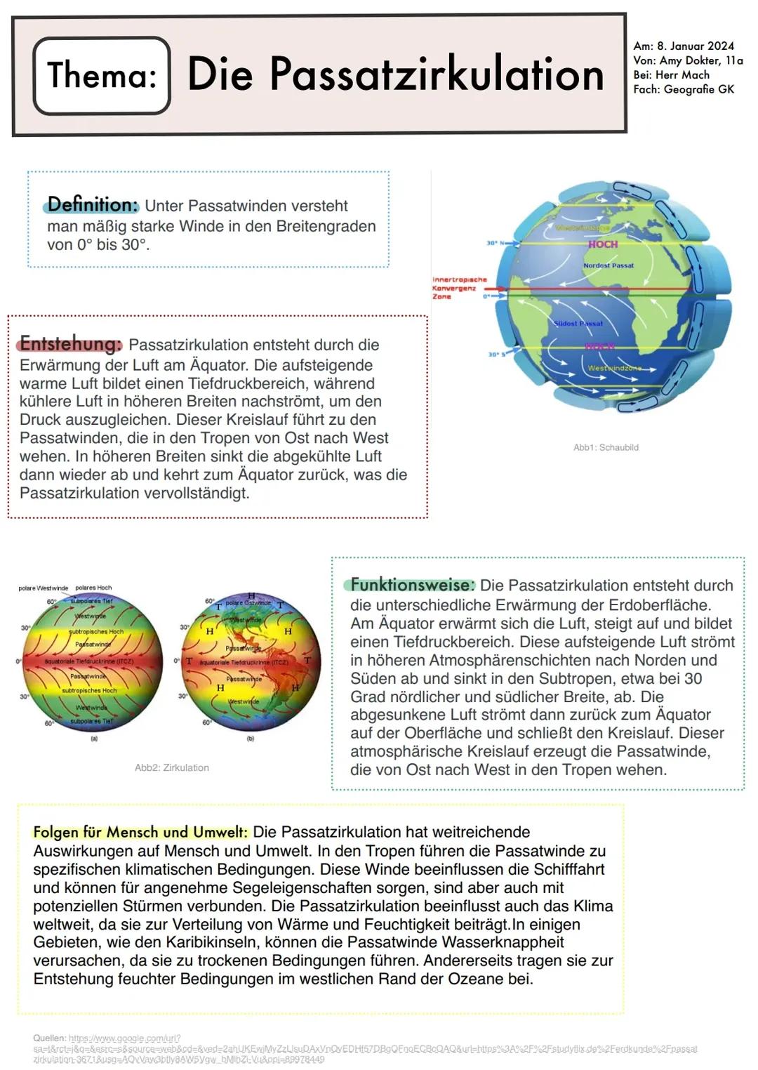 Die Passat- & tropische Monsunzirkulation