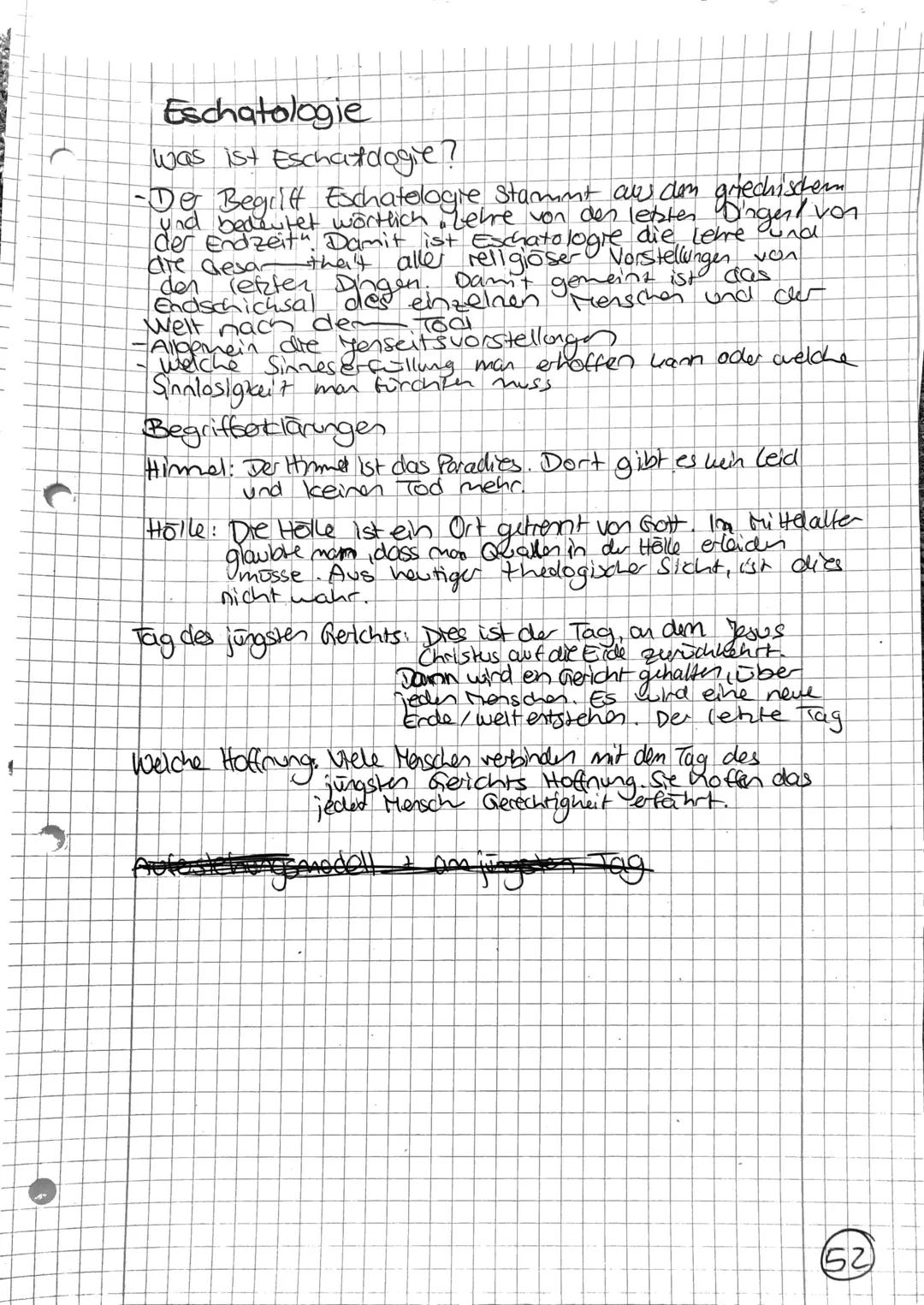 Eschatologie
was ist Eschatologie?
-De Begilft Eschatologie stammt aus dem griechischem
und bedeutet wortlich wörtlich. Lehre von den letzt