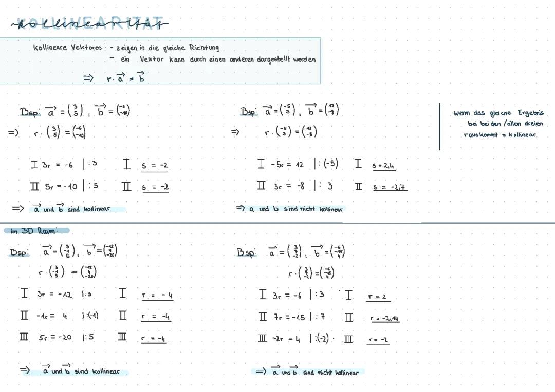 Kollinearität/ Komplanarität