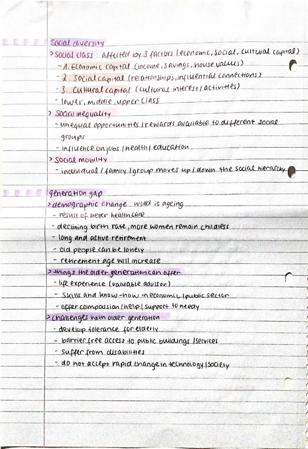 The individual and society
Changes in society
-traditional picture of families and family values
-less kids in one family - single child & s