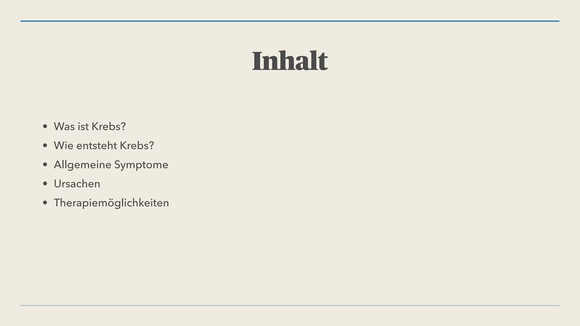SARA MANNAEE
Krebs
Die zweithäufigste Todesursache in Deutschland ● Was ist Krebs?
● Wie entsteht Krebs?
Allgemeine Symptome
● Ursachen
●
●