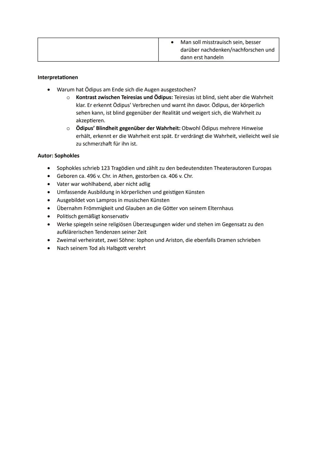 Deutsch: Drama und Ödipus
Begriffe
Begriff
Tragödie
Komödie
Regieanweisung
Figurenrede
Dialog
Monolog
Beiseitesprechen
Botenbericht
Mauersch