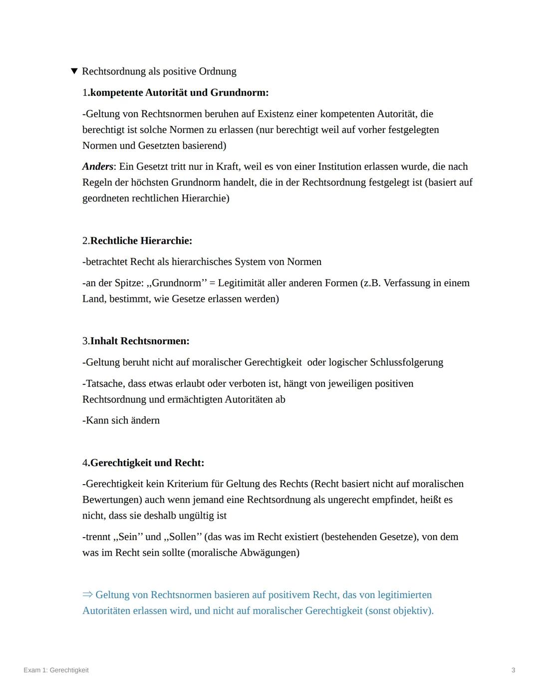 !
Exam 1: Gerechtigkeit
Course
◆ ethics.
Confidence Not Confident
Last Edited @October 29, 2023 2:05 PM
✓ Naturrecht + positives Recht: Defi