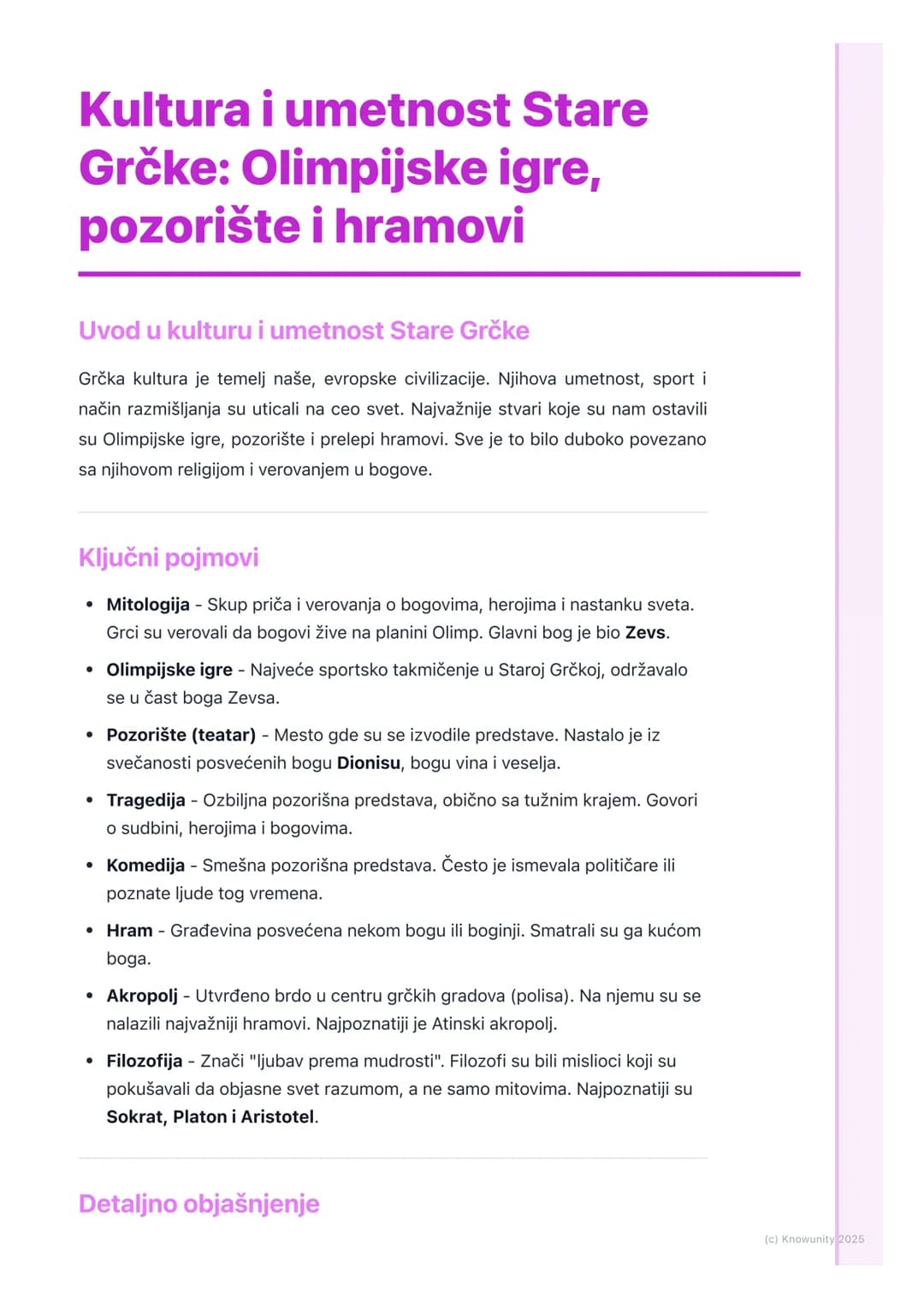 # Kultura i umetnost Stare
Grčke: Olimpijske igre,
pozorište i hramovi
Uvod u kulturu i umetnost Stare Grčke
Grčka kultura je temelj naše,