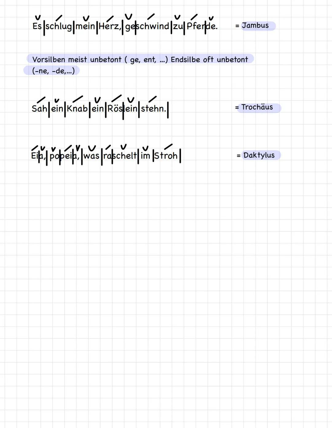 # Die phantastischen Vier:
Jambus, Trochäus, Daktylus und Anapäst
- Der Jambus ist der verwegene unter den Vermaßen: Auf eine unbetonte Sil
