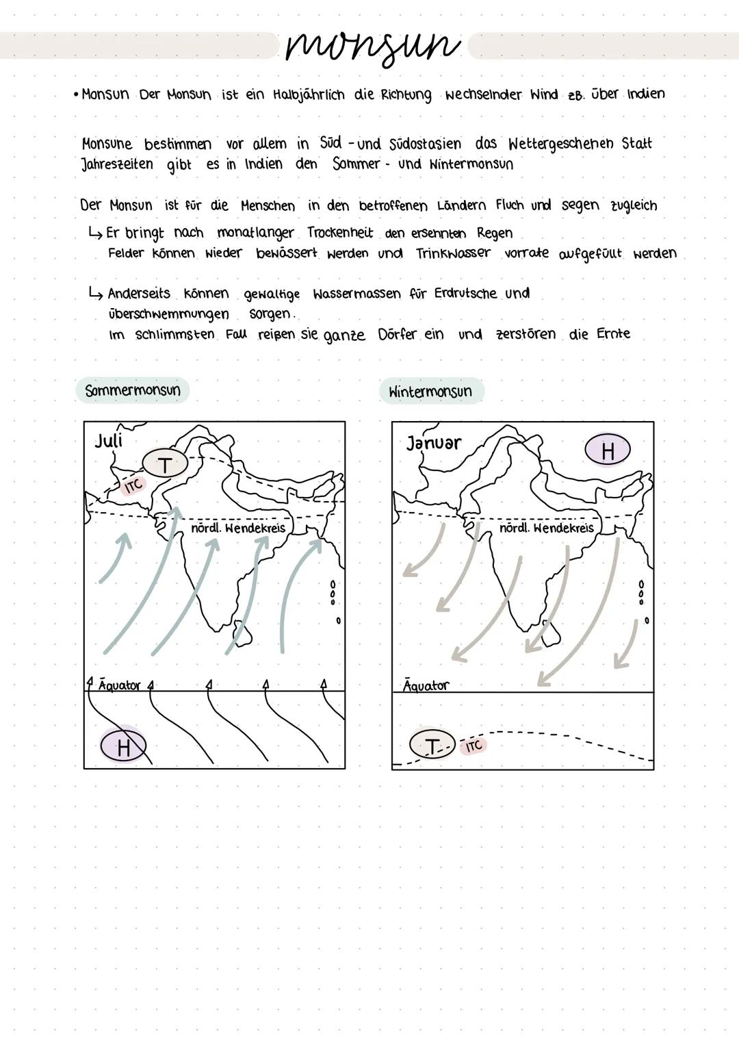# monsun
• Monsun Der Monsun ist ein Halbjährlich die Richtung wechselnder Wind 2B. über Indien
Monsune bestimmen vor allem in Süd- und Sü