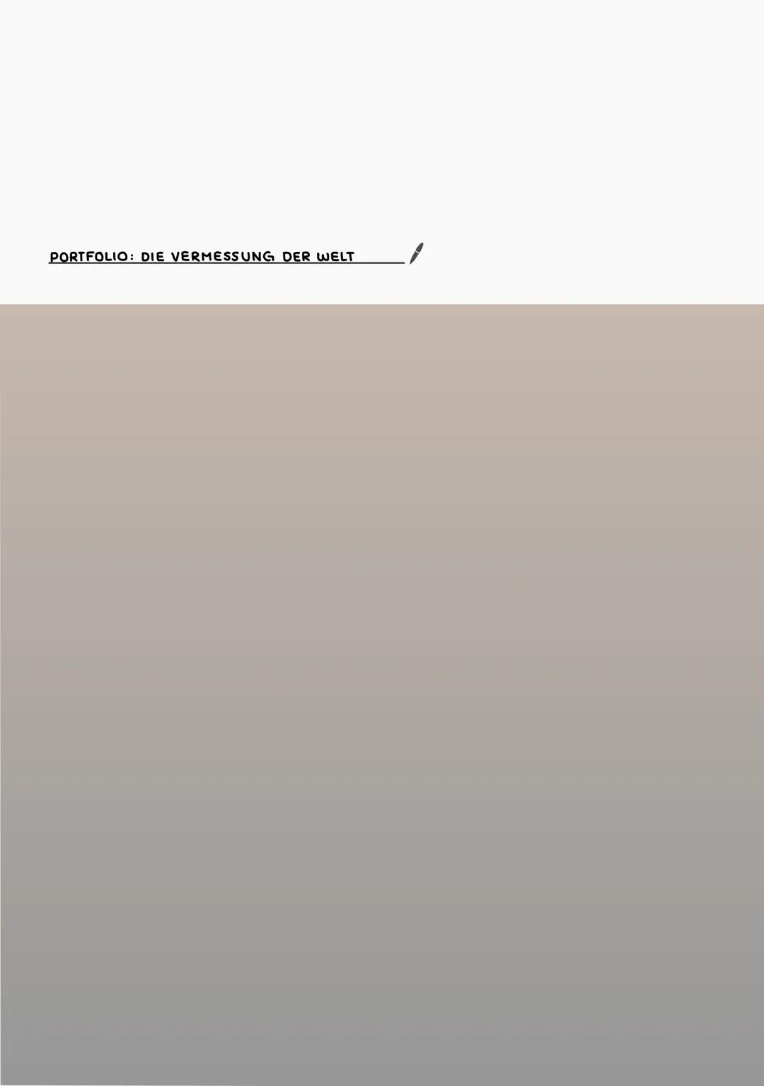 Die Vermessung der Welt - Portfolio