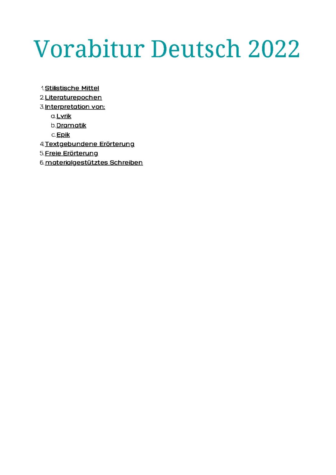 Prüfungsvorbereitung Abitur/Vorabitur