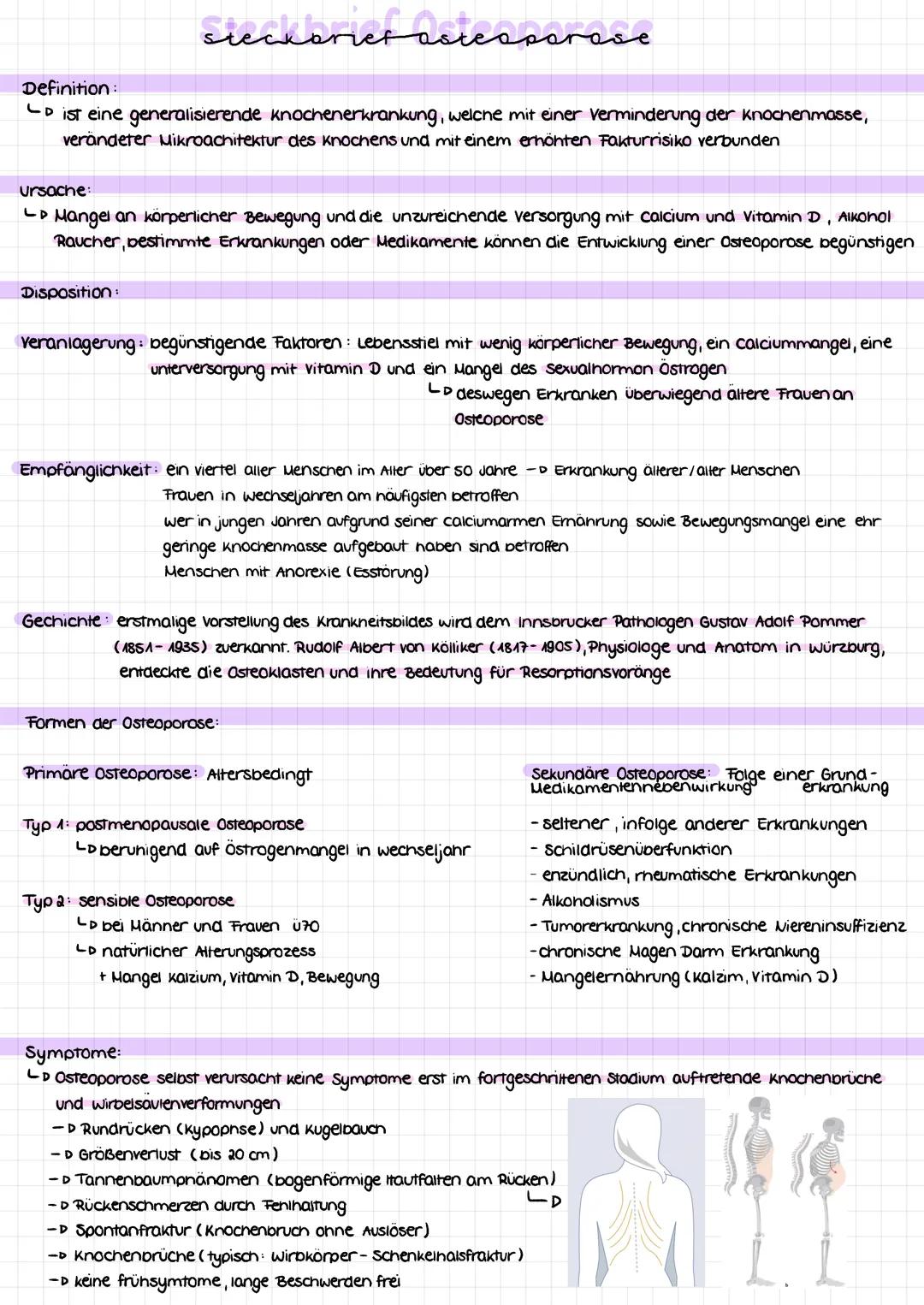 steckbrief act
Definition:
ist eine generalisierende knochenerkrankung, welche mit einer verminderung der Knochenmasse,
verändeter Mikroachi