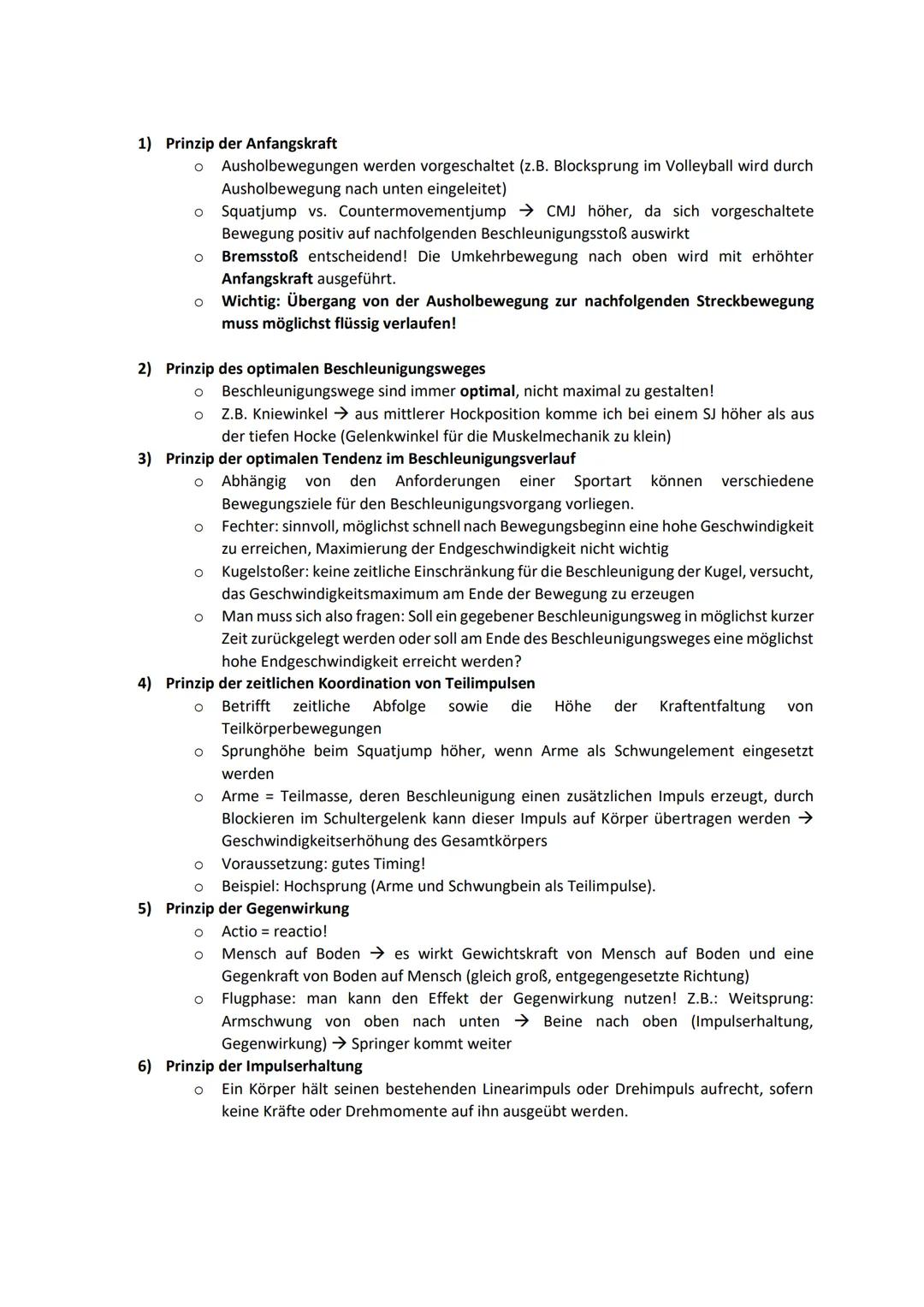 # Die Biomechanischen Prinzipien
Allgemein:
- Bezug zwischen sportlichen Bewegungen und Physik = menschlicher Körper und Körperteile
besit