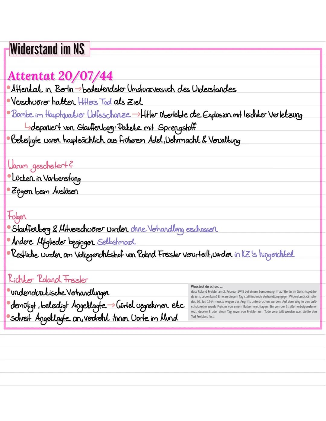 # Widerstand im NS
→Gestapo nutzte demokratiefeindliche Methoden Wie Verfolgung, Erpressung, Foller, Bestechung
um Gegner des NS & Wiederst