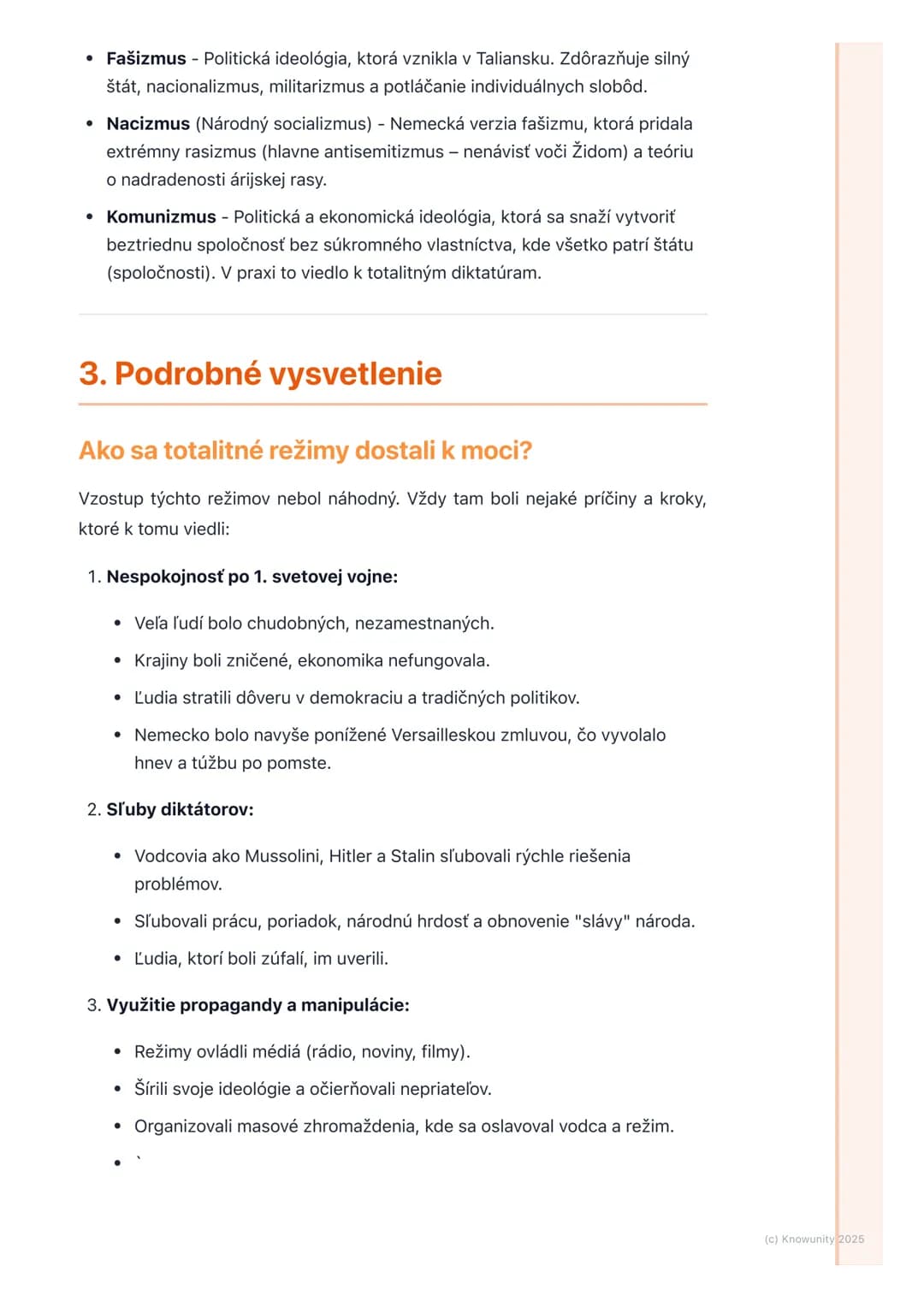 # Vzostup totalitných režimov
(fašizmus, nacizmus,
komunizmus)
1. Prehľad vzostupu totalitných režimov
Po prvej svetovej vojne bola Európa