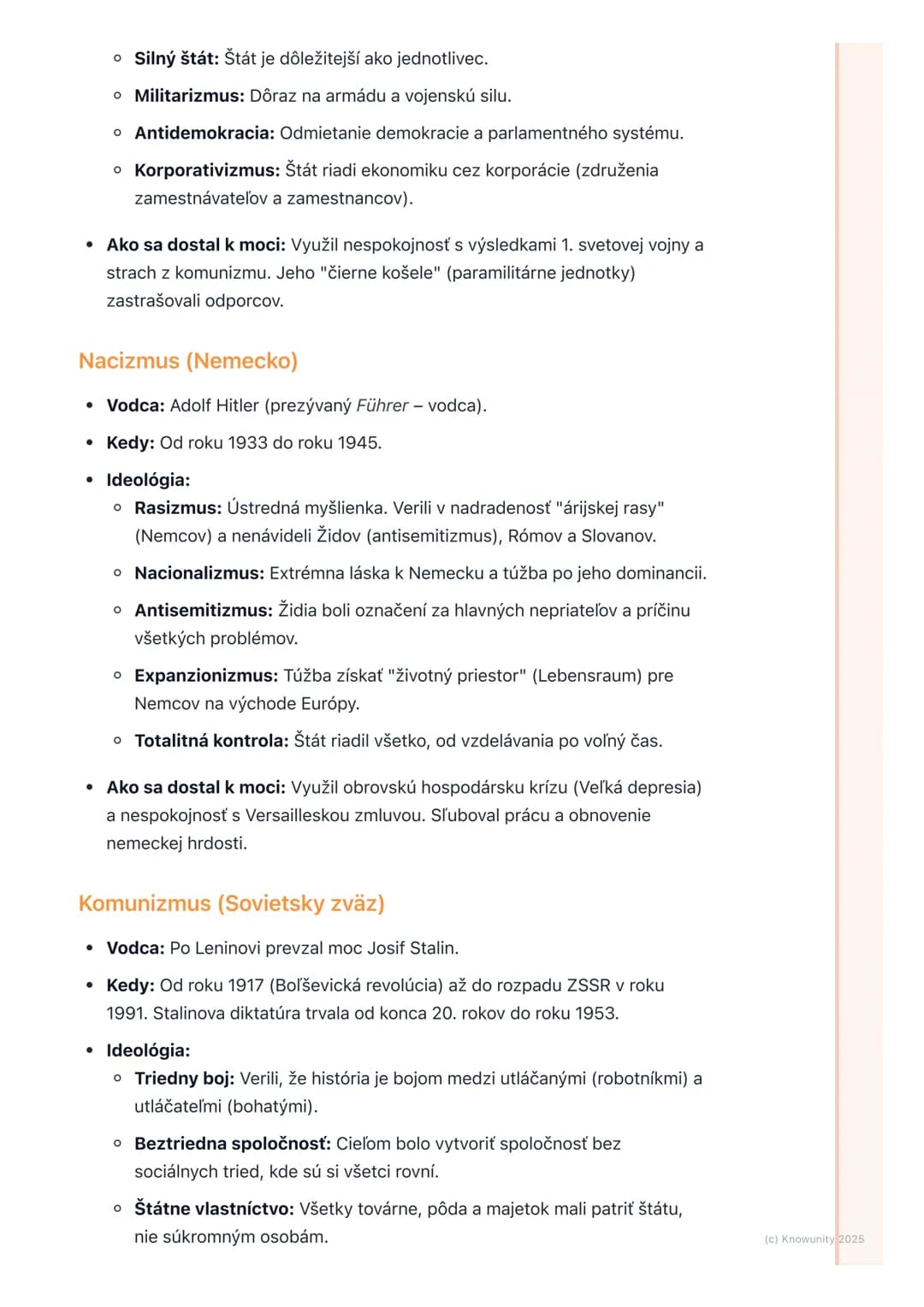 # Vzostup totalitných režimov
(fašizmus, nacizmus,
komunizmus)
1. Prehľad vzostupu totalitných režimov
Po prvej svetovej vojne bola Európa