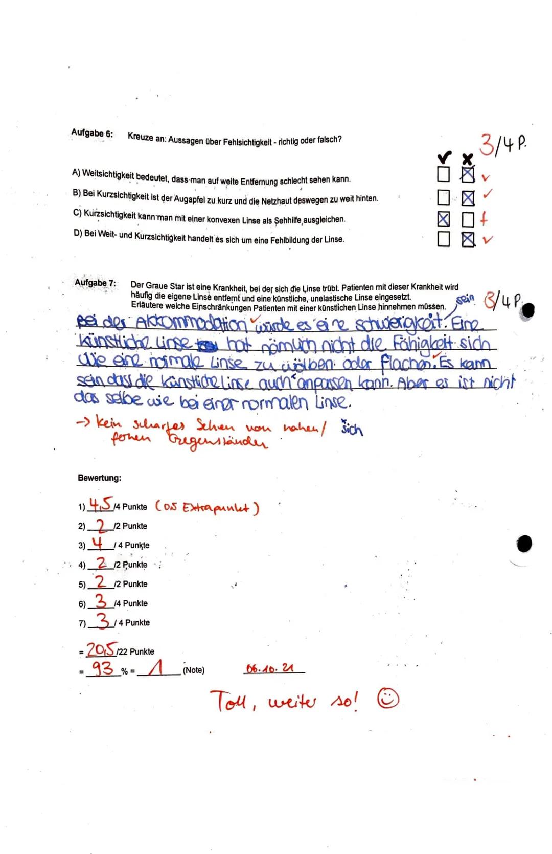 Aufgabe 1:
form
der Pupille.
verandert
sch
schnell
1.
2.
Hornhaut
Regenbogenhaut
Ring-
muskel
Nenne 2 Strukturen des Auges und benenne die z