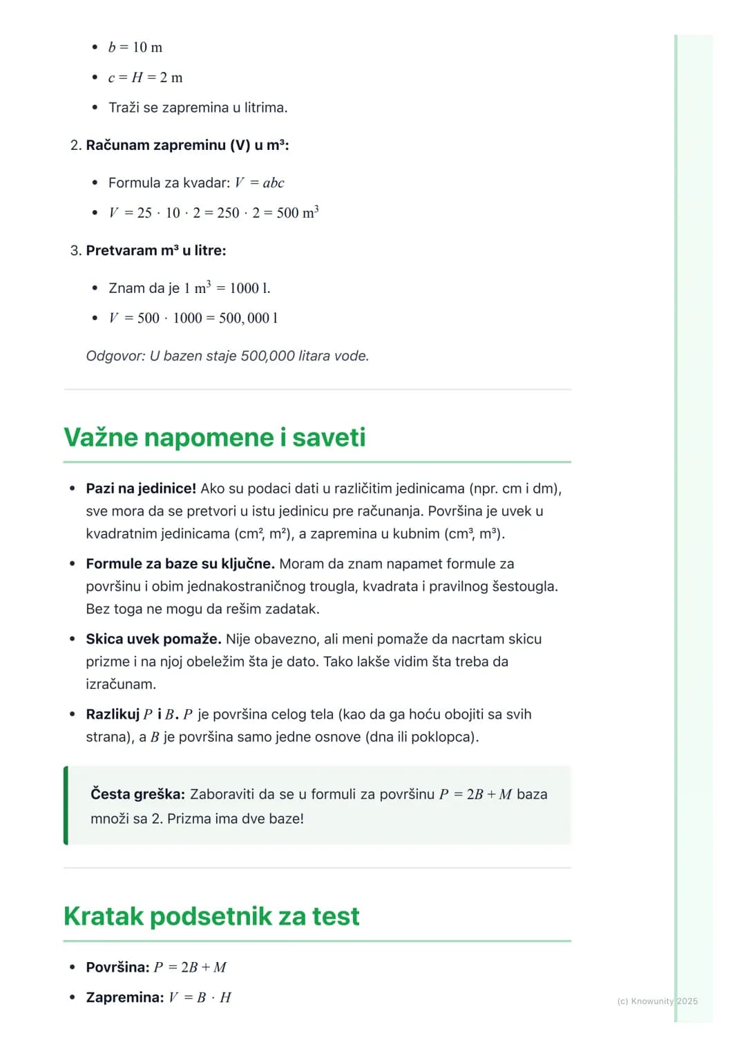 # Površina i zapremina prizme
## Prizma - uvod i osnovni pojmovi
Prizma je geometrijsko telo ograničeno sa dva podudarna i paralelna
mnogo