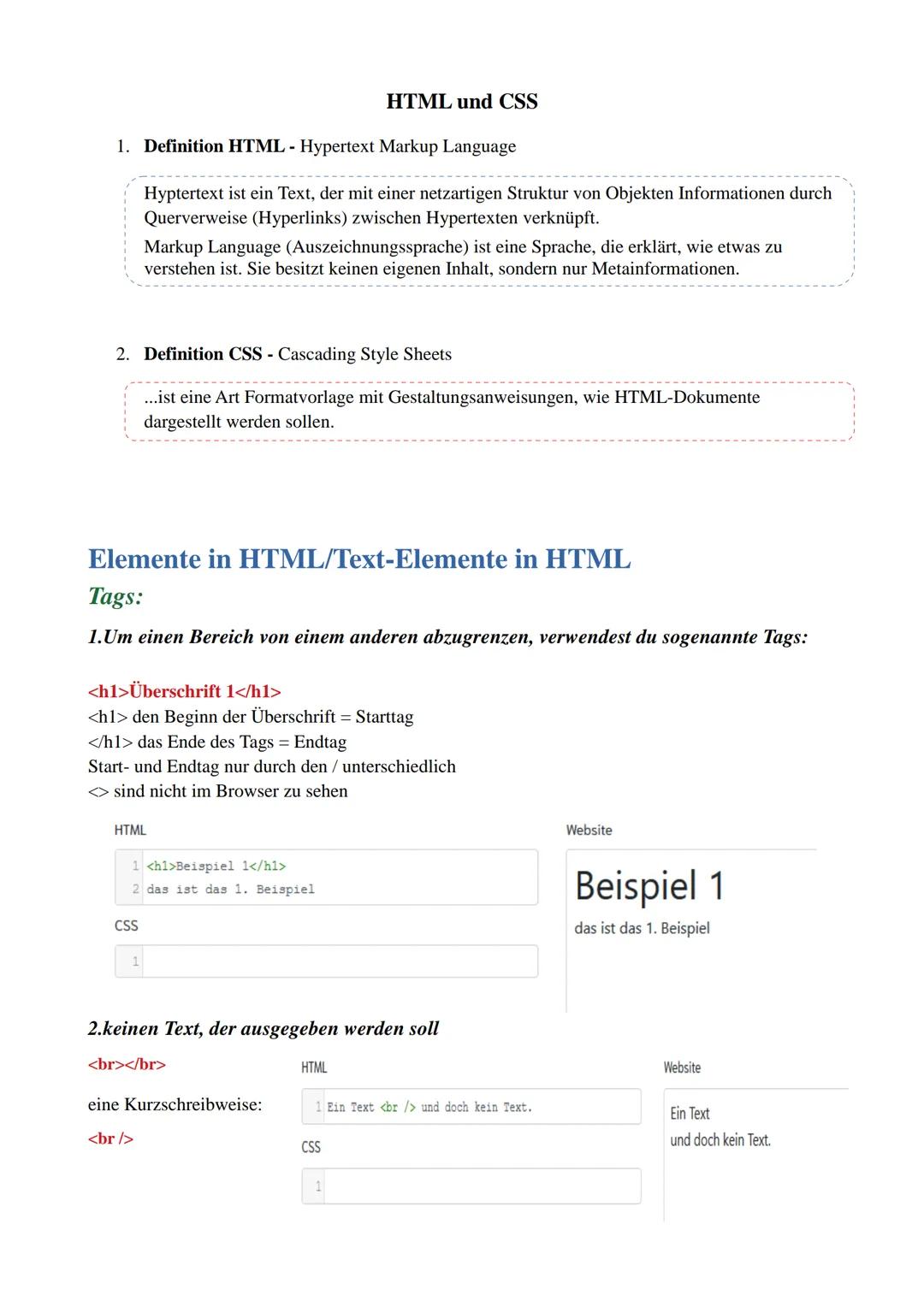 1. Definition HTML - Hypertext Markup Language
Hyptertext ist ein Text, der mit einer netzartigen Struktur von Objekten Informationen durch