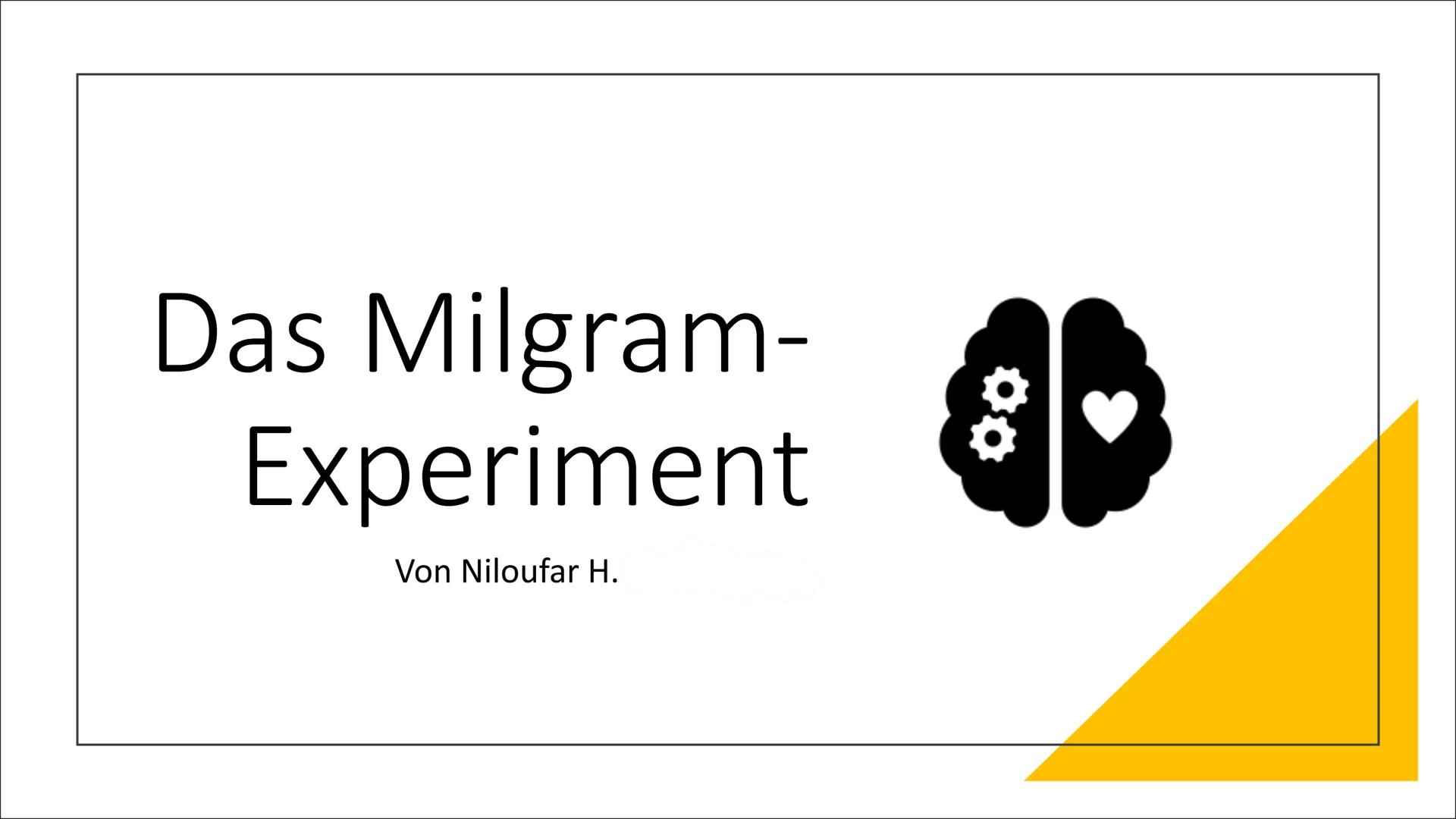 Das Milgram-
Experiment
Von Niloufar H.
ap Gliederung
Definition Gehorsam
Stanley Milgram
1.
2.
3.
4.
5.
Versuchsaufbau
6. Versuchsverlauf
7