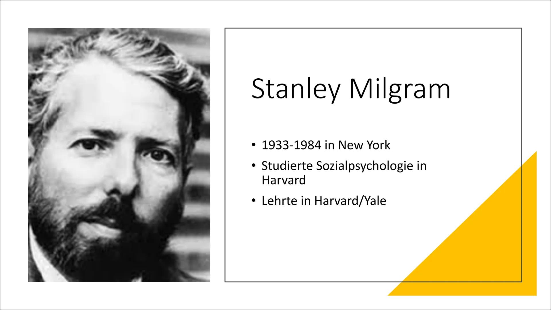 Das Milgram-
Experiment
Von Niloufar H.
ap Gliederung
Definition Gehorsam
Stanley Milgram
1.
2.
3.
4.
5.
Versuchsaufbau
6. Versuchsverlauf
7