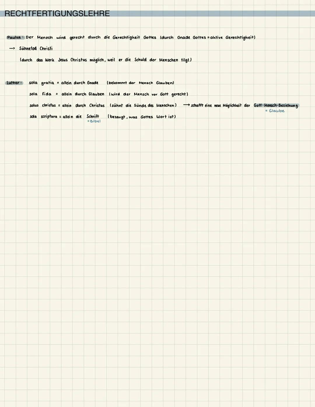 # RELIGION KLAUSUR Q3
- Freiheit -
Martin Luther: Rechtfertigung der Sünden vor Gott (Rechtfertigungslehre)
Die vier Säulen:
1. sola sc