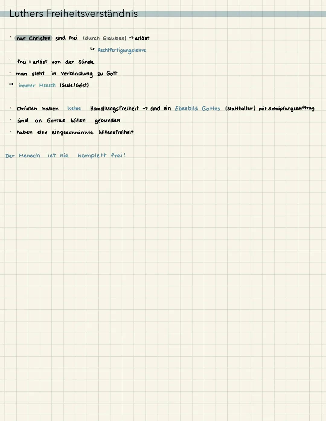 # RELIGION KLAUSUR Q3
- Freiheit -
Martin Luther: Rechtfertigung der Sünden vor Gott (Rechtfertigungslehre)
Die vier Säulen:
1. sola sc