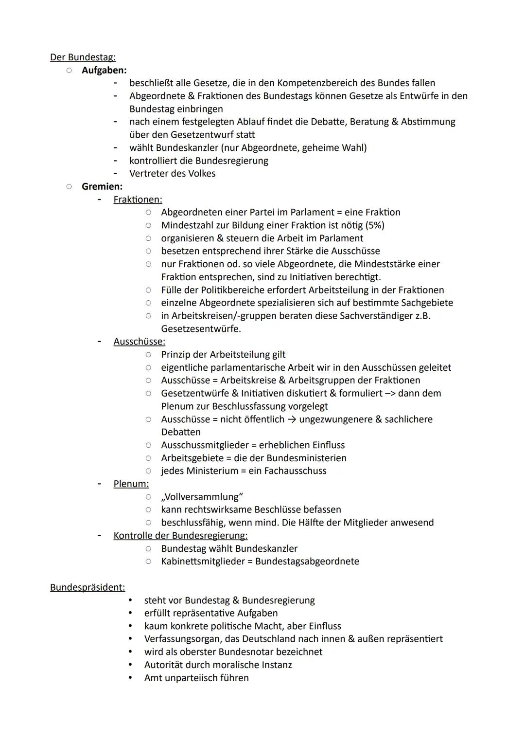 Die Bundesregierung:
Aufgaben:
●
Der Bundeskanzler:
●
●
●
●
●
Die Bundesorgane
kann weitreichende Entscheidungen vorbereiten & beeinflussen