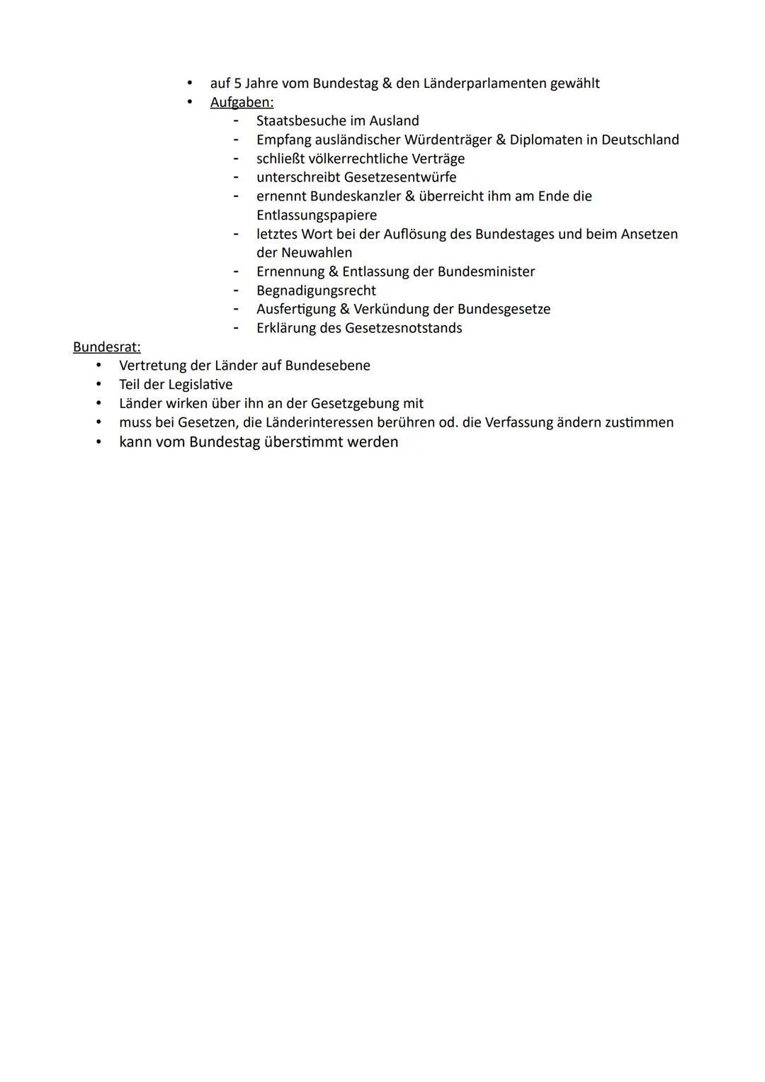 Die Bundesregierung:
Aufgaben:
●
Der Bundeskanzler:
●
●
●
●
●
Die Bundesorgane
kann weitreichende Entscheidungen vorbereiten & beeinflussen