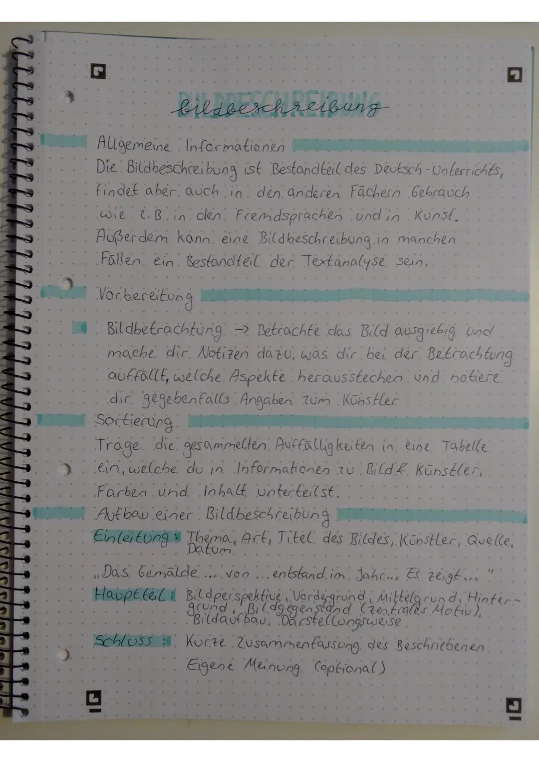 # bildbeschreibung
Allgemeine Informationen
Die Bildbeschreibung ist Bestandteil des Deutsch-Unterrichts,
findet aber auch in den anderen
