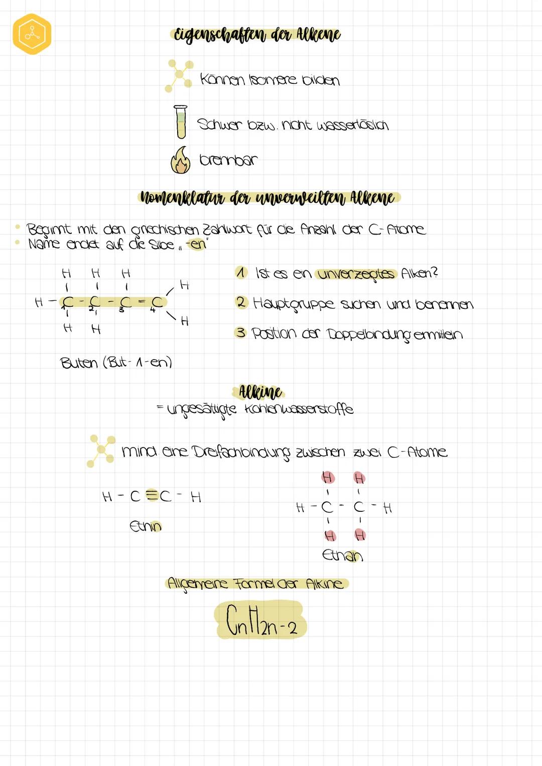H20
Chemie # Organische Chemie
Kohlenwasserstoffe - Einleitung und kateorisierung
Kohlenwasserstoffe
(CnHm)
Gesättigte
ungesättigt
(c-c-