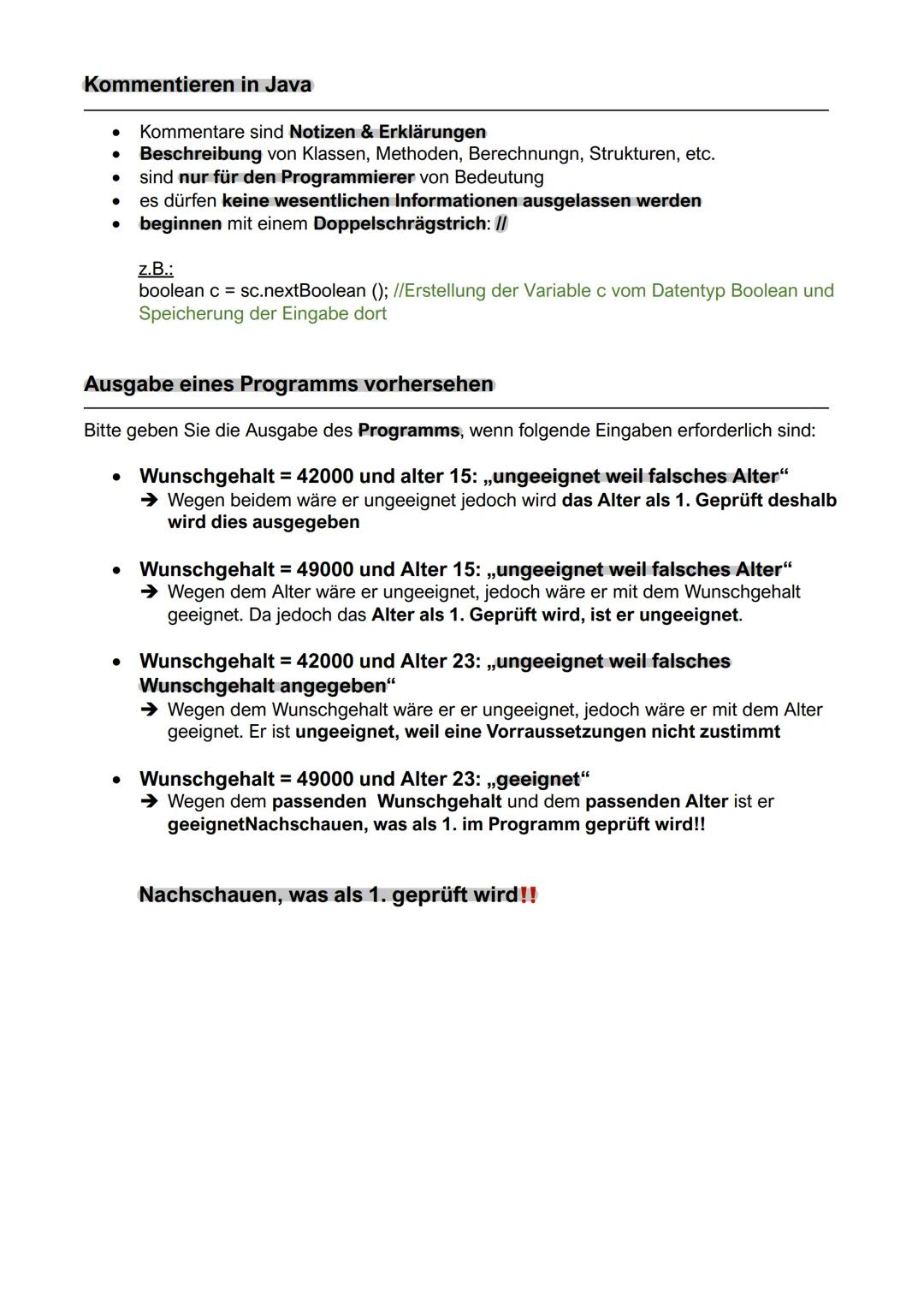 # PROGRAMMIERUNG IN JAVA
Klausurthemen
Fachliche Inhalte:
* Variablen
* Eingabe
* Ausgabe
* Datentypen (integer, double, boolean, string)