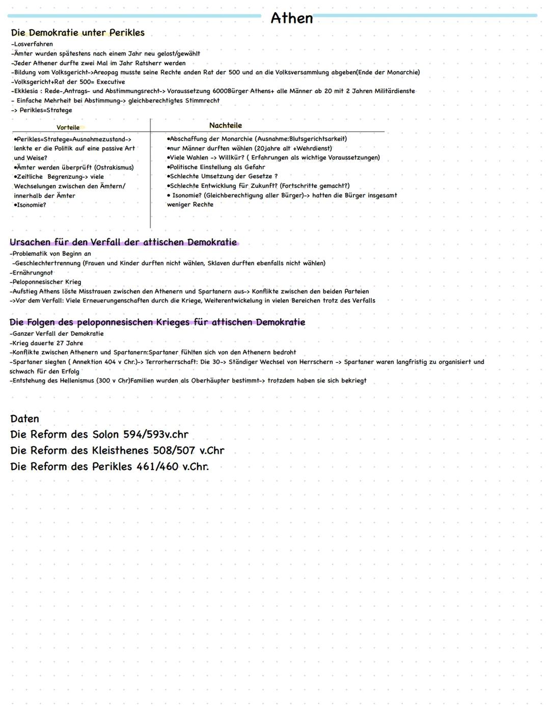 # Athen
Demokratie:
Von griech. demos (das Volk) + Kratos (Herrscher)- eine Demokratie wird vom Volk bestimmt (die Herrschaft des Volkes).