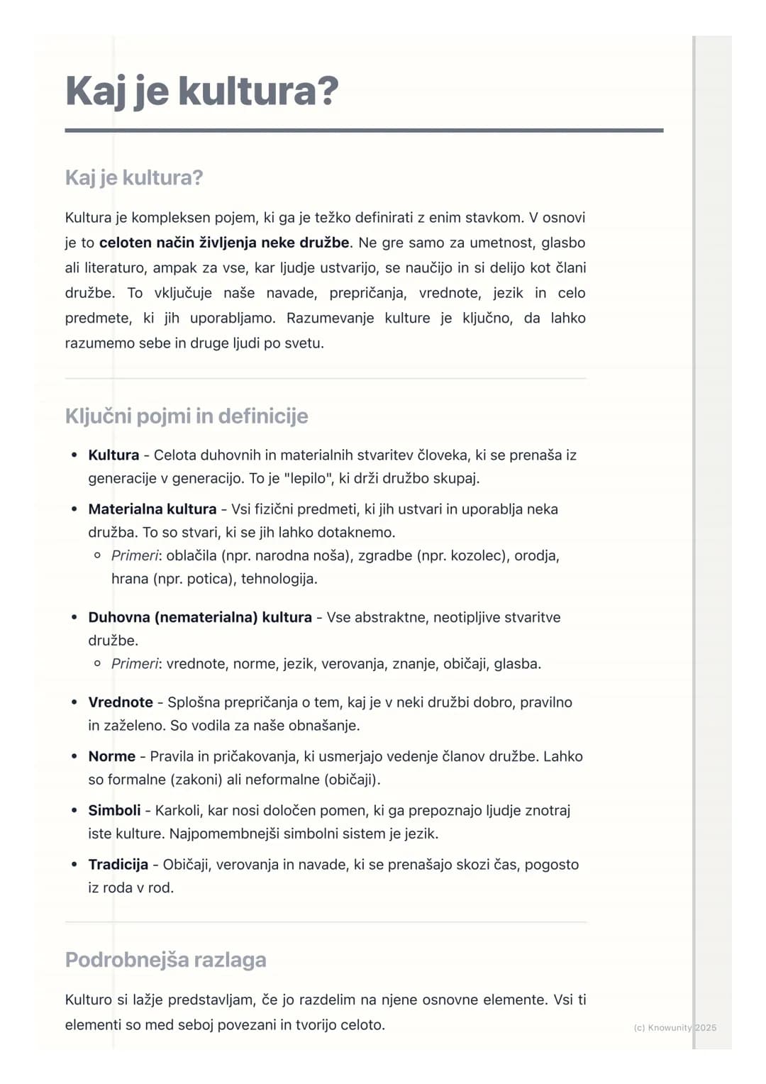 # Kaj je kultura?
Kaj je kultura?
Kultura je kompleksen pojem, ki ga je težko definirati z enim stavkom. V osnovi
je to celoten način živl