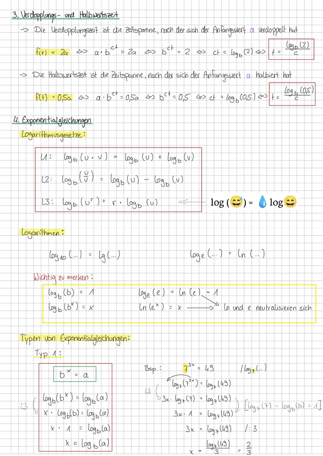 •Exponentialfunktionen
→ Exponential funktionen beschreiben Wachstums- und Schrumpfungsprozesse
1. Allgemeine Exponentialfunktion
-
Eigensch