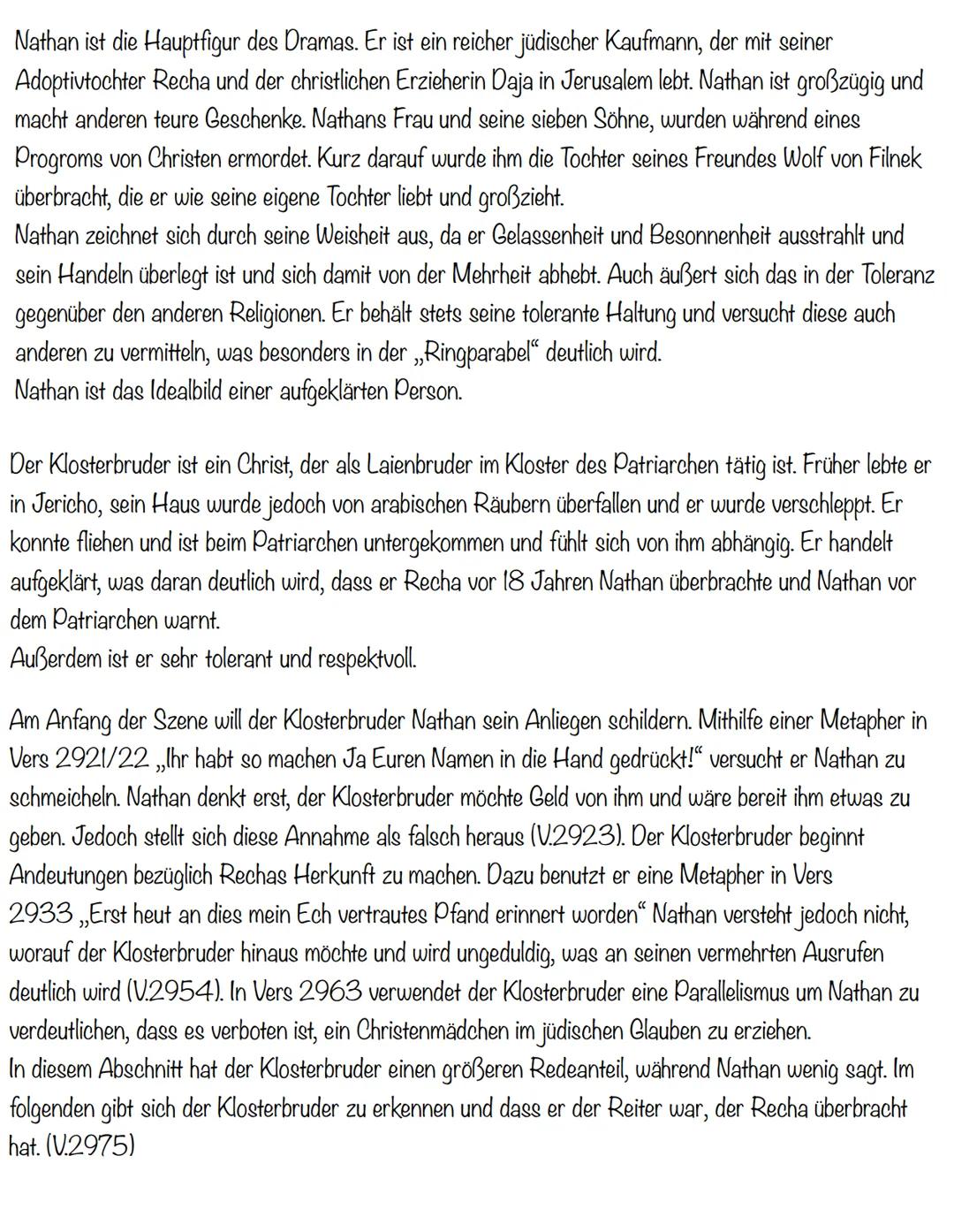 Szene 4.7
Das Drama „Nathan der Weise" wurde von G.E Lessing im Jahr 1779 geschrieben und ist der
Epoche der Aufklärung zuzuordnen.
Das Dram