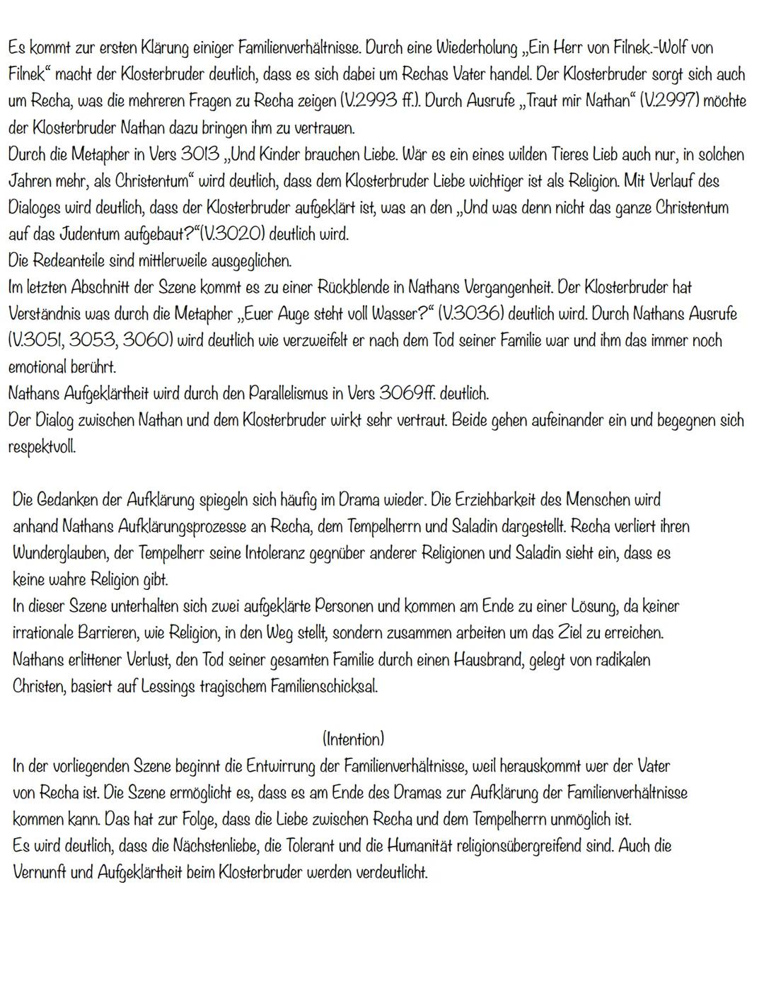 Szene 4.7
Das Drama „Nathan der Weise" wurde von G.E Lessing im Jahr 1779 geschrieben und ist der
Epoche der Aufklärung zuzuordnen.
Das Dram