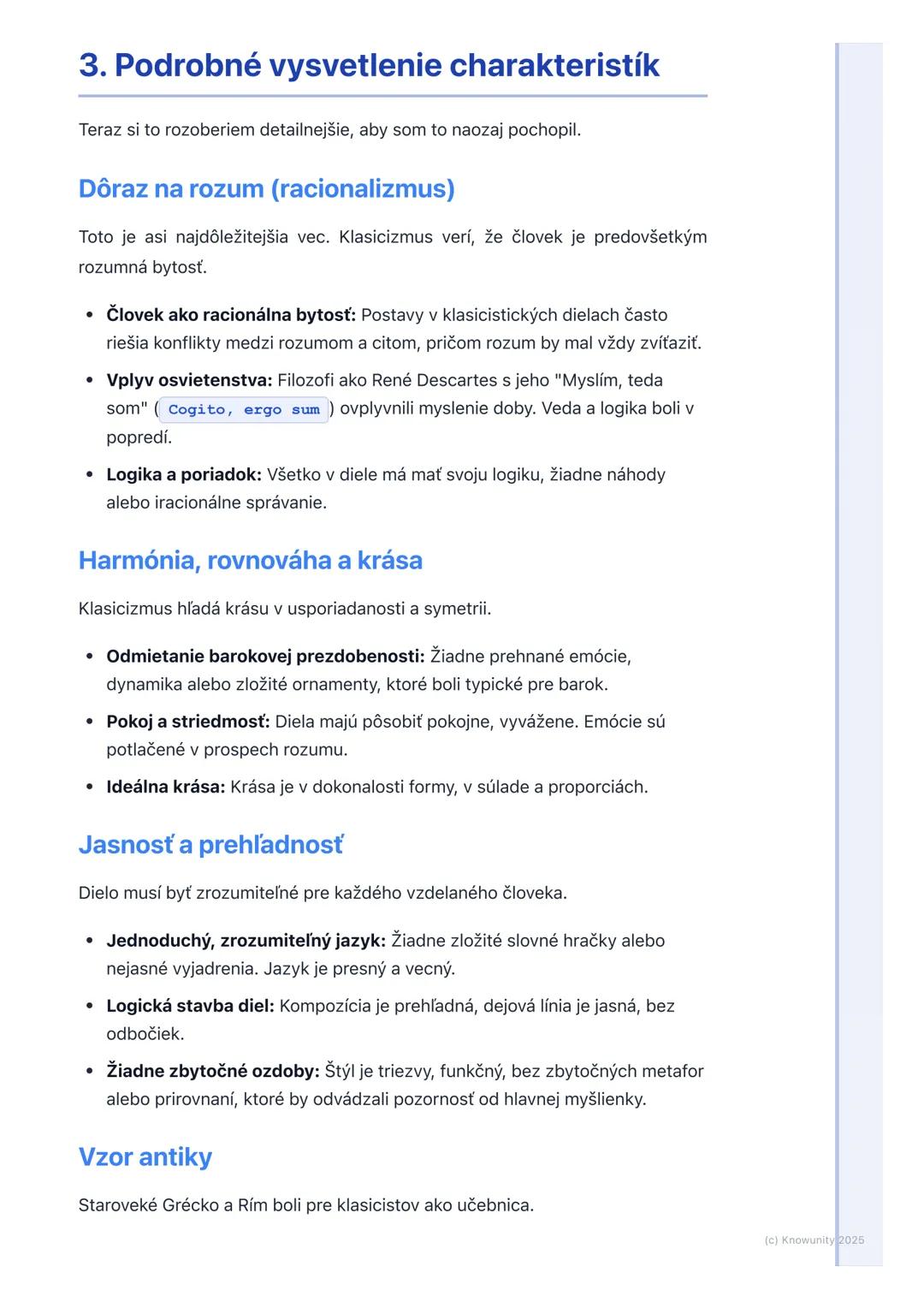 # Charakteristika klasicizmu
## 1. Úvod do klasicizmu
Klasicizmus je rozsiahly umelecký a literárny smer, ktorý sa objavil v 17. storočí
v