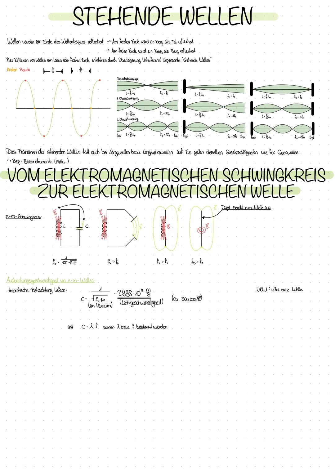 # MECHANISCHE WELLEN
Eine Welle ist eine zeitliche und öxlliche periodische Änderung einer physikalischen Größe
Beispiele:
* Wasserwell